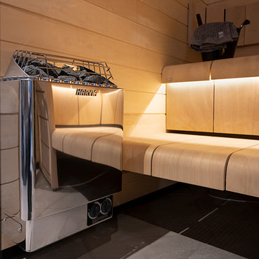 Harvia KIP Series 4.5kW Stainless Steel Sauna Heater at 240V 1PH with Built-In Time and Temperature Controls