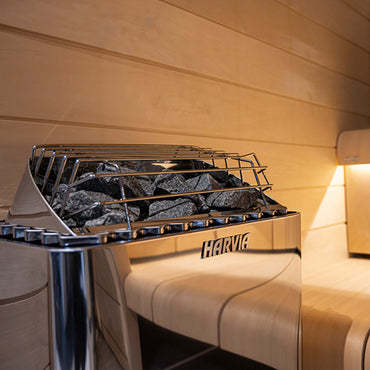 Harvia KIP Series 8kW Stainless Steel Sauna Heater at 240V 1PH with Built-In Time and Temperature Controls