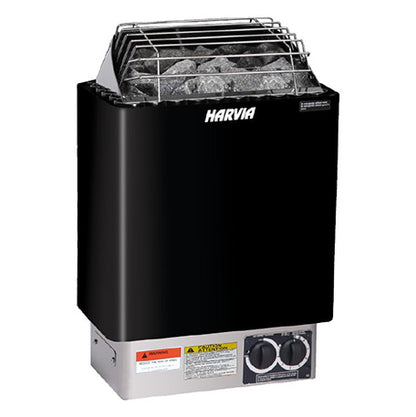 Harvia KIP Series 8kW Sauna Heater, Built-In Controls, Black