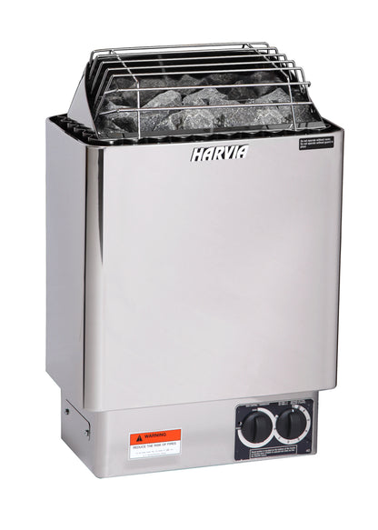 Harvia KIP Series 4.5kW Stainless Steel Sauna Heater with Built-In Time and Temperature Controls - JH45B2401
