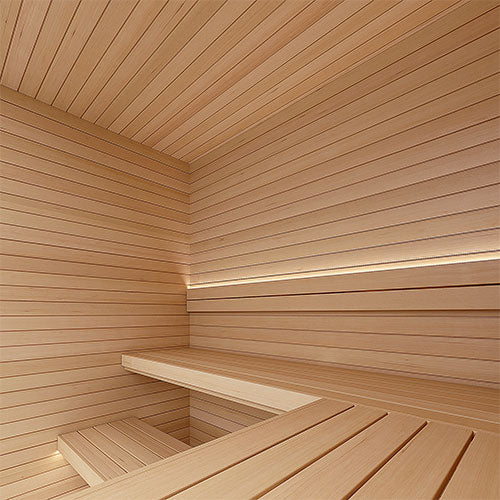 PROSAUNAS Hemlock Sauna Bench Material 1" x 4" Vertical Grain Clear Smooth 4-Side Eased Edges