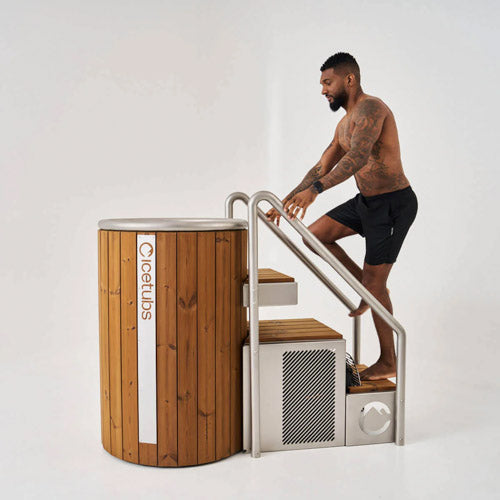 Icetubs IceBarrel Cold Plunge Immersion Tub – Thermowood & Stainless Steel – 53"W x 31"D x 47"H