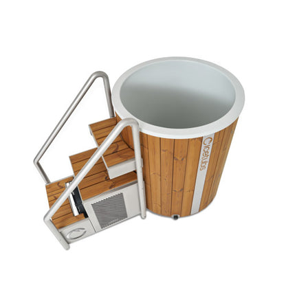 Icetubs IceBarrel XL Cold Plunge Immersion Tub – Thermowood & Stainless Steel – 63"W x 41"D x 47"H