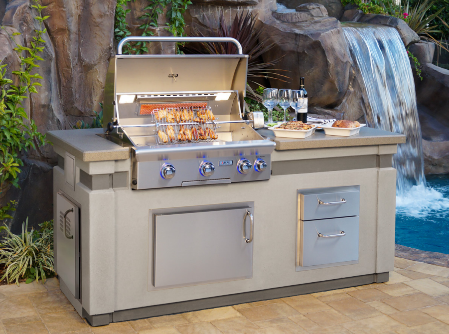 American Outdoor Grill Door with Double Drawer - 18-30-SSDD