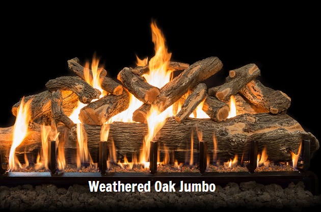 Grand Canyon Gas Logs Arizona Weathered Oak Jumbo Series Log Sets, 36” to 120”