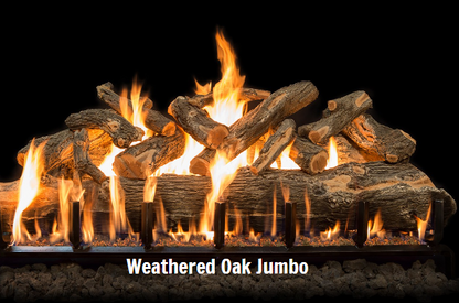 Grand Canyon Gas Logs Arizona Weathered Oak Jumbo Series Log Sets, 36” to 120”