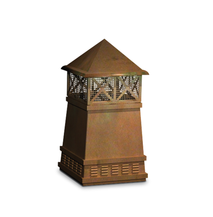 Isokern European Copper Knight Chimney Pot - EC-SQ-2144-1-CO