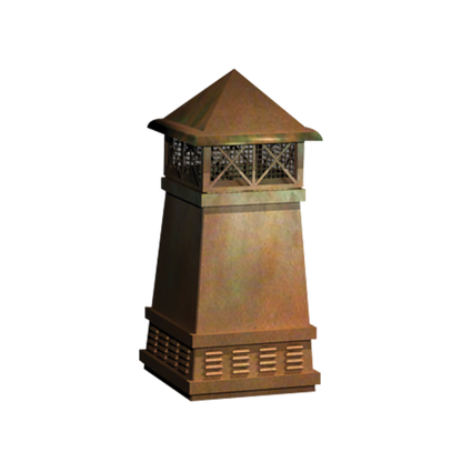 Isokern European Copper Knight II Chimney Pot - EC-SQ-1633-1-CO