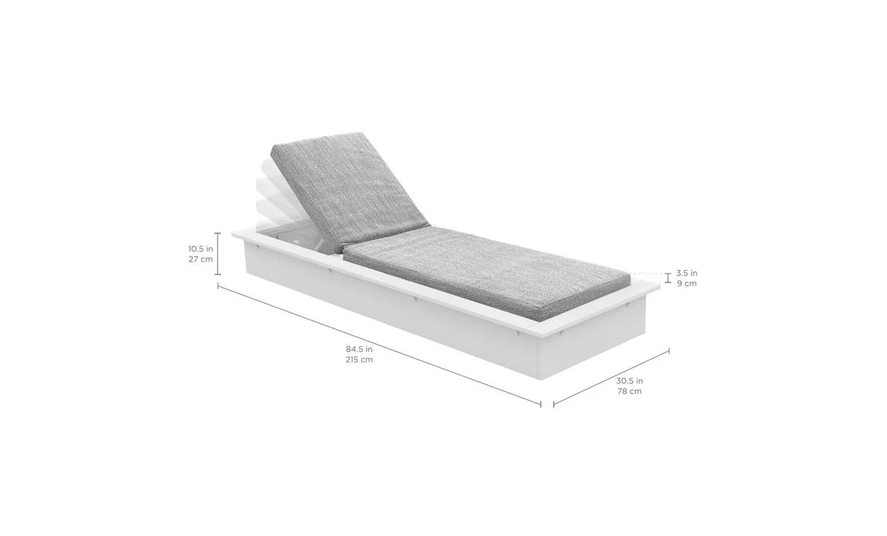 Ledge Lounger Echo Chaise (Available in 8 Resin Colors & 12 Fabrics) - LL-EO-C-WE-STD-4633