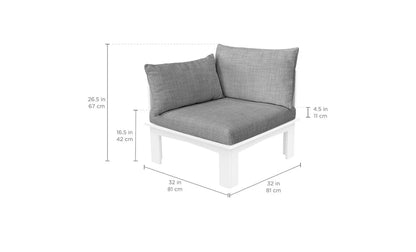 Ledge Lounger Mainstay Sectional Relaxed Right Armchair (Available in 8 Resin Colors & 19 Fabrics) -LL-MS-SR-R-WH-STD-4636