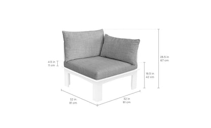 Ledge Lounger Mainstay Sectional Relaxed Left Armchair (Available in 8 Resin Colors & 19 Fabrics) -LL-MS-SR-L-WH-STD-4636