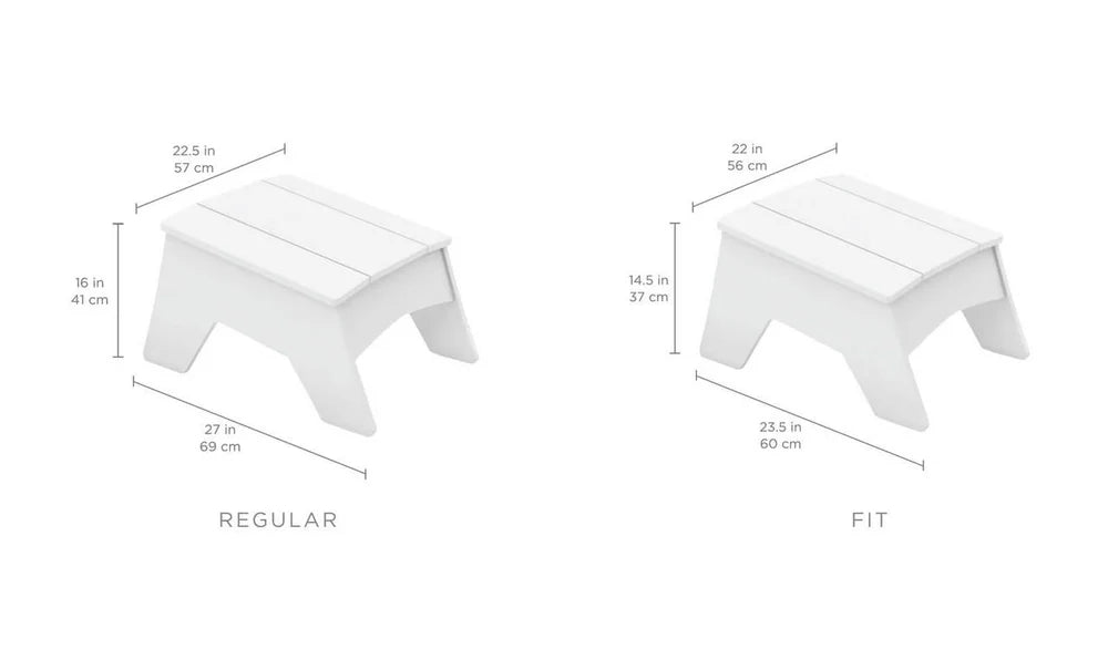 Ledge Lounger Mainstay Adirondack Ottoman (Available in 7 Resin Colors) - LL-MS-AO-GRY