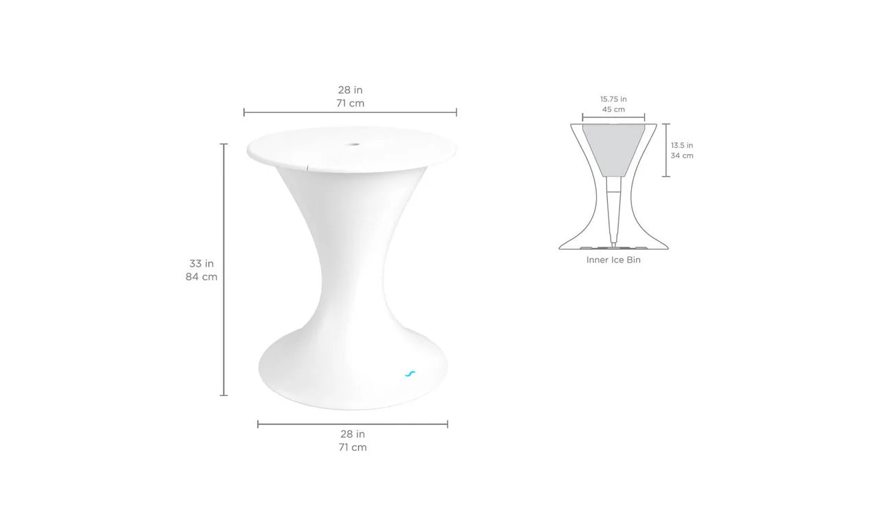 Ledge Lounger In-Pool Autograph Umbrella Stand Ice Bin (Available in 16 Variants) - LL-AG-US-LC-WH-WH