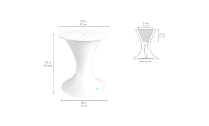 Ledge Lounger In-Pool Autograph Umbrella Stand Ice Bin (Available in 16 Variants) - LL-AG-US-LC-WH-WH