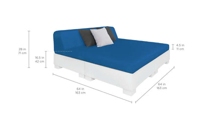 Ledge Lounger Affinity Square Sunbed with Backrest Cushion (Color Options Available) - LL-AF-SB-66SQ-BC-SET-GG-STD-57003