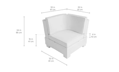 Ledge Lounger Signature Sectional Corner (Base & Cushion w/ Color Options) - LL-SG-S-C-SET-WH-STD-57003
