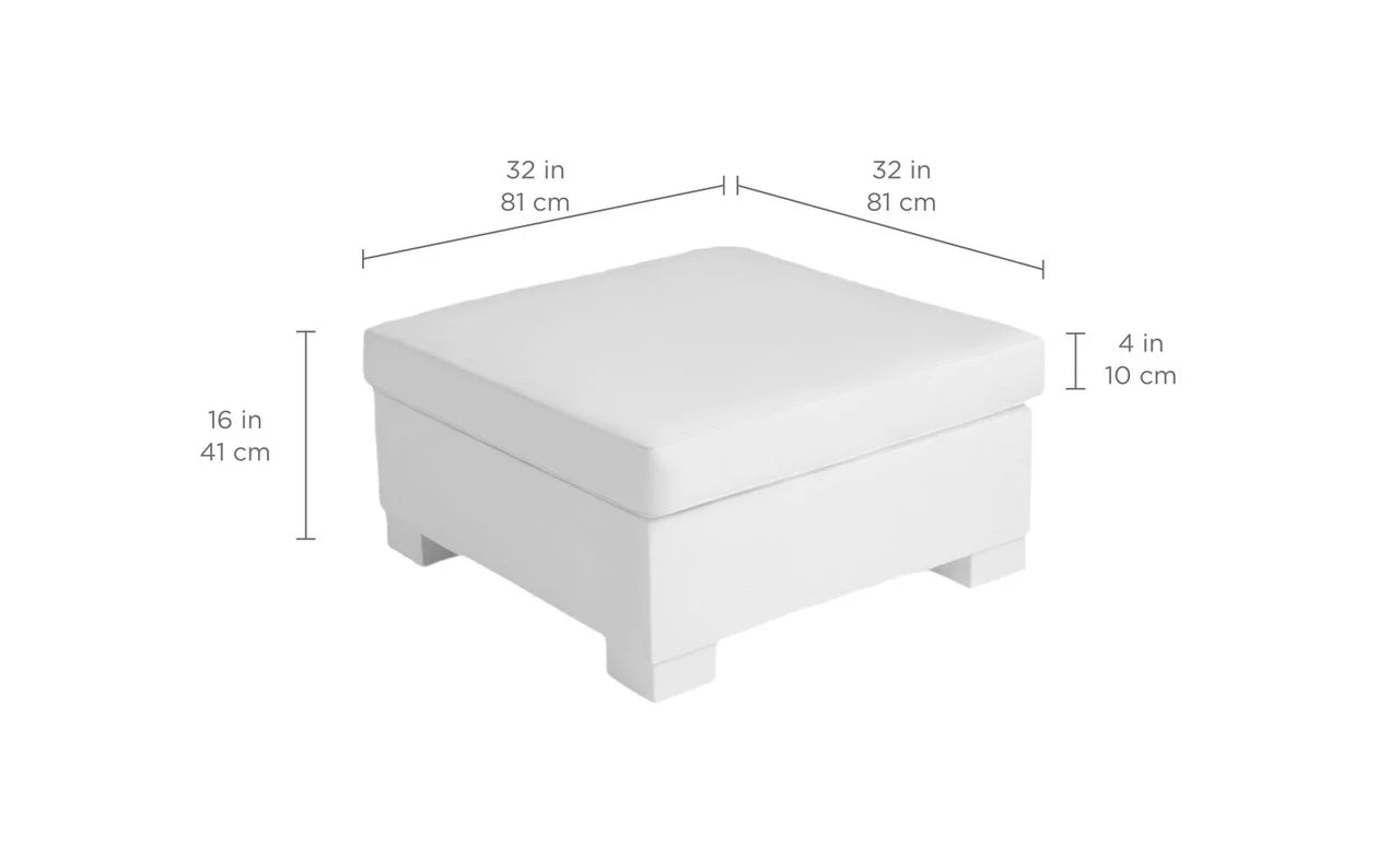 Ledge Lounger Signature Sectional Ottoman (Base & Cushion w/ Color Options) - LL-SG-S-O-SET-WH-STD-57003