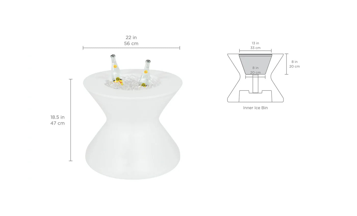 Ledge Lounger Signature Tall Ice Bin Side Table (Available in 8 Resin Colors / Lid Sold Separately) - LL-SG-ST-22NL-WH