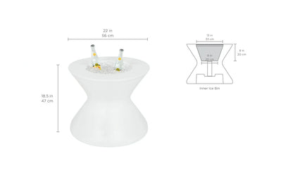 Ledge Lounger Signature Tall Ice Bin Side Table (Available in 8 Resin Colors / Lid Sold Separately) - LL-SG-ST-22NL-WH
