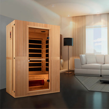 Maxxus LS-Series 2-Person Low EMF FAR Infrared Sauna – Compact Hemlock Cabin