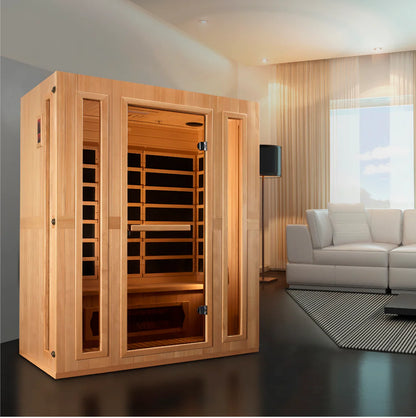 Maxxus LS-Series 3-Person Low EMF FAR Infrared Sauna – Spacious Hemlock Cabin