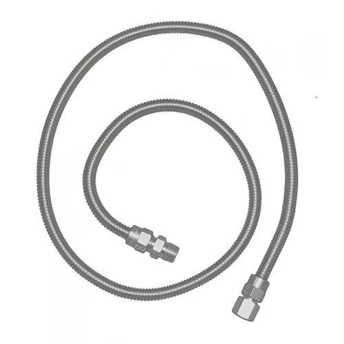 Le Griddle S.S. Flex Hose 48"- 3/8" Female Flares with Adapters-SSFLEX6448
