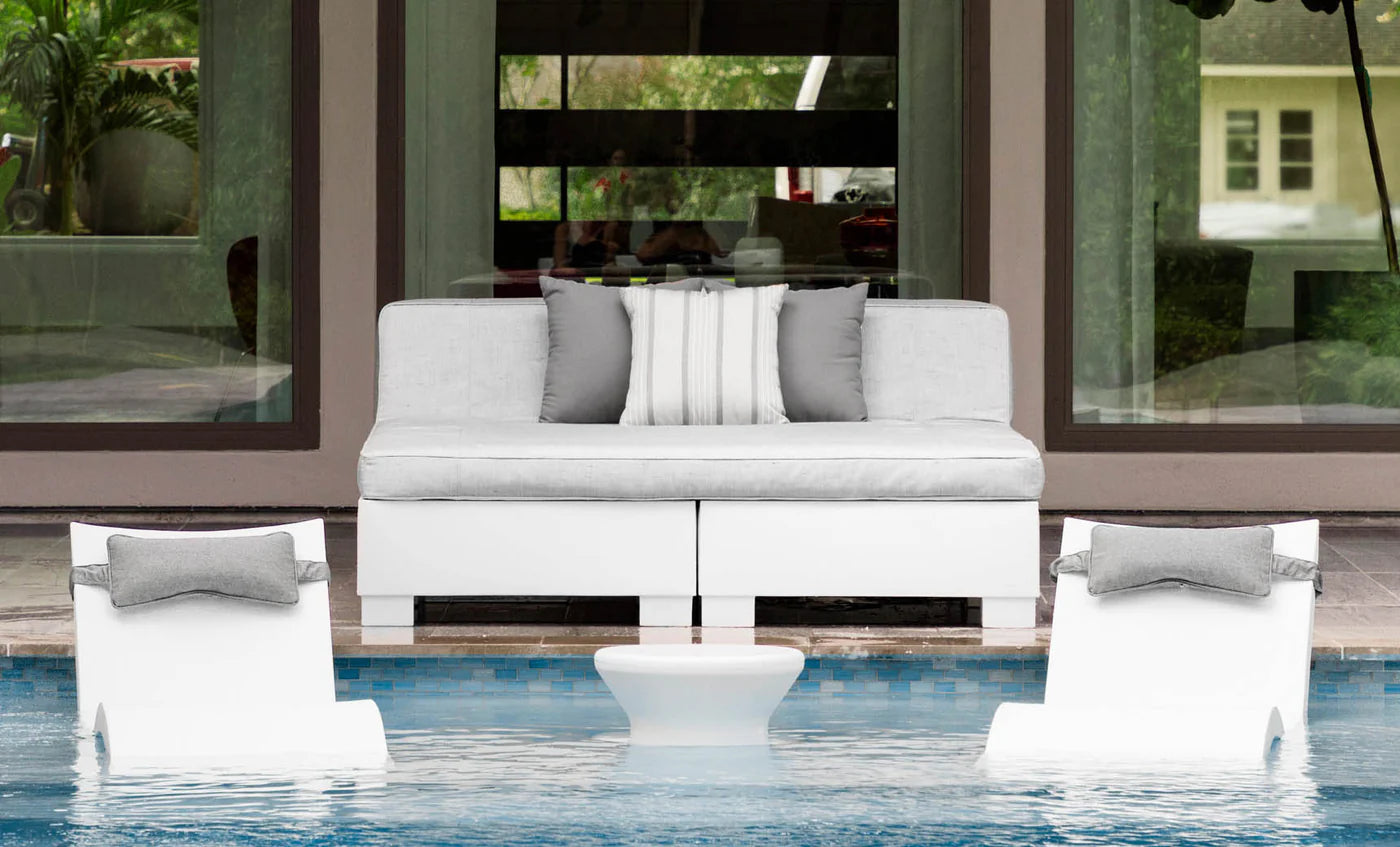 Ledge Lounger Affinity Square Sunbed with Backrest Cushion (Color Options Available) - LL-AF-SB-66SQ-BC-SET-GG-STD-57003