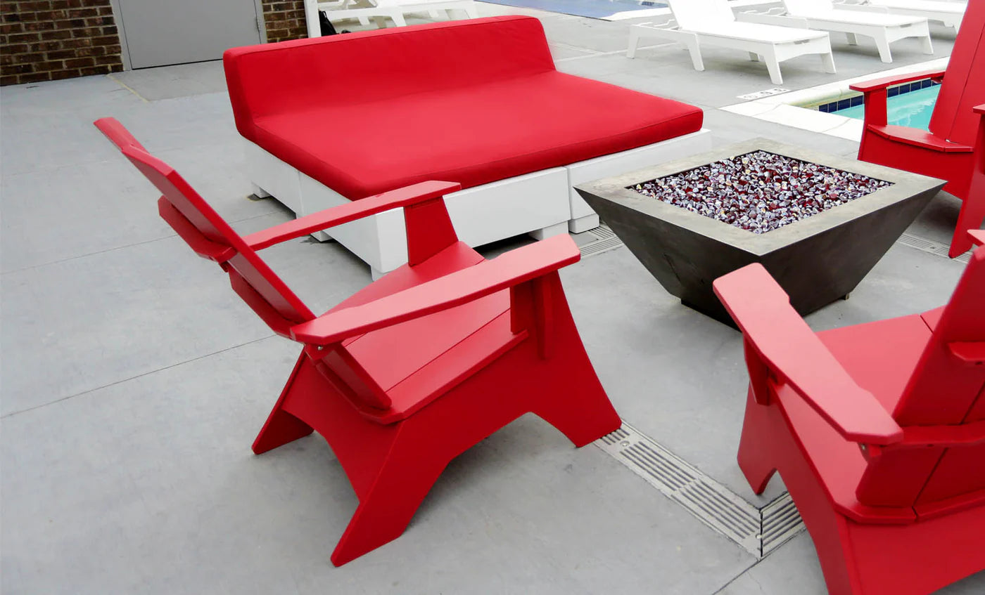 Ledge Lounger Affinity Square Sunbed with Backrest Cushion (Color Options Available) - LL-AF-SB-66SQ-BC-SET-GG-STD-57003