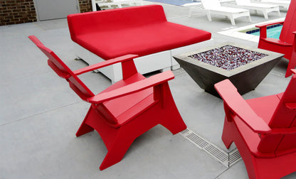 Ledge Lounger Affinity Square Sunbed with Backrest Cushion (Color Options Available) - LL-AF-SB-66SQ-BC-SET-GG-STD-57003