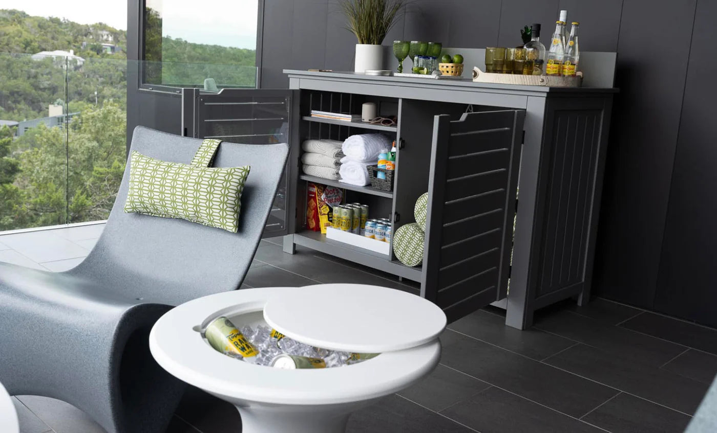 Ledge Lounger Mainstay Bar Credenza (No TV Mount / Available in 8 Resin Colors) - LL-MS-BCNM-GRY