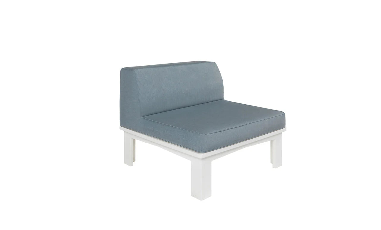 Ledge Lounger Mainstay Sectional Middle (Available in 8 Resin Colors & 19 Fabrics) - LL-MS-S-M-SET-WH-STD-4636