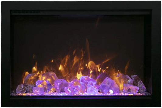 Amantii Traditional Bespoke - 38" Indoor / Outdoor Electric Insert featuring Thermostatic Remote, WiFi capable and a Selection of Media Options -TRD-38-BESPOKE