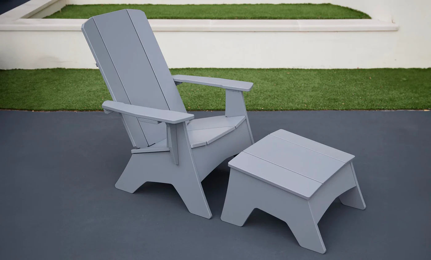Ledge Lounger Mainstay Adirondack Ottoman (Available in 7 Resin Colors) - LL-MS-AO-GRY