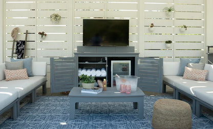 Ledge Lounger Mainstay Bar Credenza (With TV Mount / Available in 8 Resin Colors) - LL-MS-BC-GRY