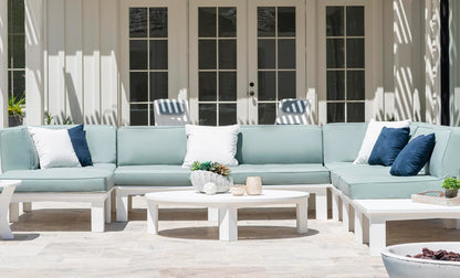 Ledge Lounger Mainstay Round Coffee Table (Available in 8 Resin Colors) - LL-MS-CT-RD-WH
