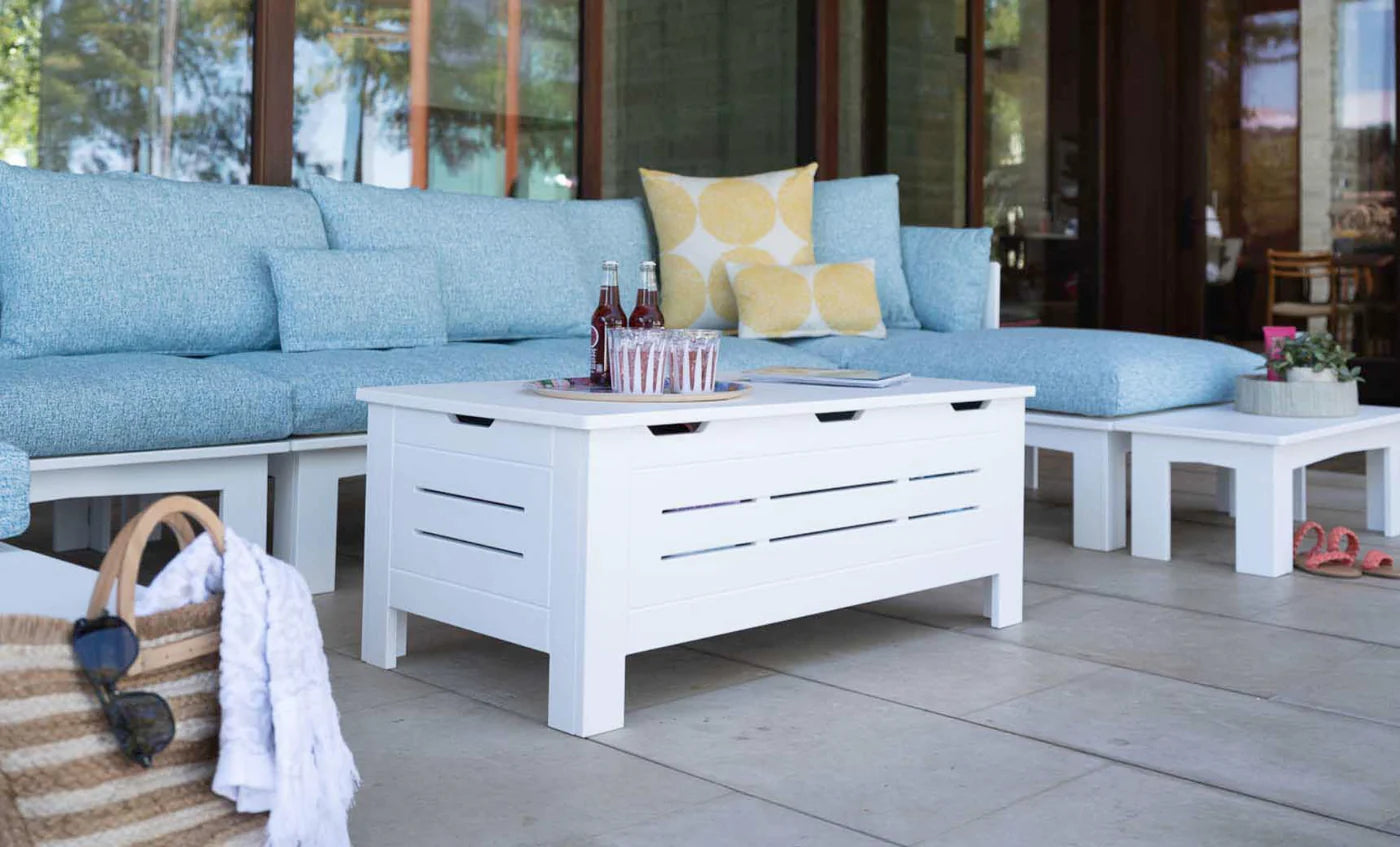 Ledge Lounger Mainstay Storage Coffee Table (Available in 8 Resin Colors) - LL-MS-CT-STG-GRY