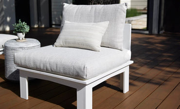 Ledge Lounger Mainstay Sectional Relaxed Middle (Available in 8 Resin Colors & 19 Fabrics) -LL-MS-SR-M-WH-STD-4636