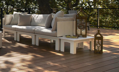 Ledge Lounger Mainstay Sectional Relaxed Right Corner (Available in 8 Resin Colors & 19 Fabrics) -LL-MS-SR-CR-WH-STD-4636