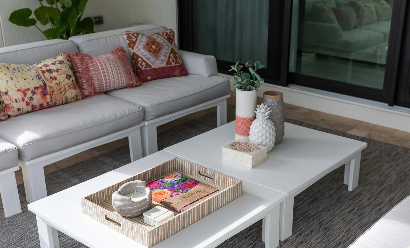 Ledge Lounger Mainstay Sectional Left Armchair (Available in 8 Resin Colors & 19 Fabrics) - LL-MS-S-LA-SET-WH-STD-4636