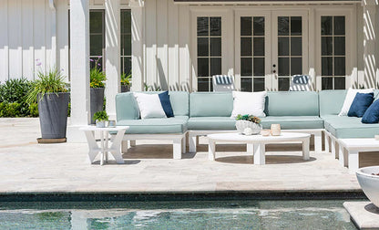Ledge Lounger Mainstay Sectional Corner (Available in 8 Resin Colors & 19 Fabrics) - LL-MS-S-C-SET-WH-STD-4636
