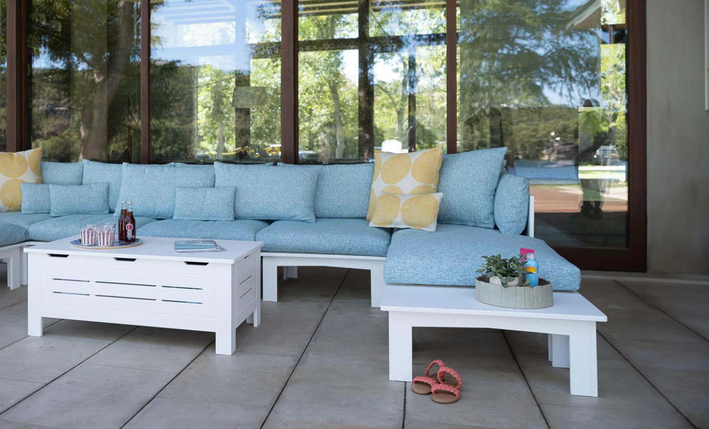 Ledge Lounger Mainstay Sectional Relaxed Ottoman (Available in 8 Resin Colors & 19 Fabrics) -LL-MS-SR-O-WH-STD-4636
