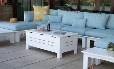 Ledge Lounger Mainstay Sectional Relaxed Right Armchair (Available in 8 Resin Colors & 19 Fabrics) -LL-MS-SR-R-WH-STD-4636