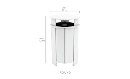 Ledge Lounger Mainstay Round Trash Bin (Available in 8 Resin Colors) - LL-MS-ITB-RD-WH