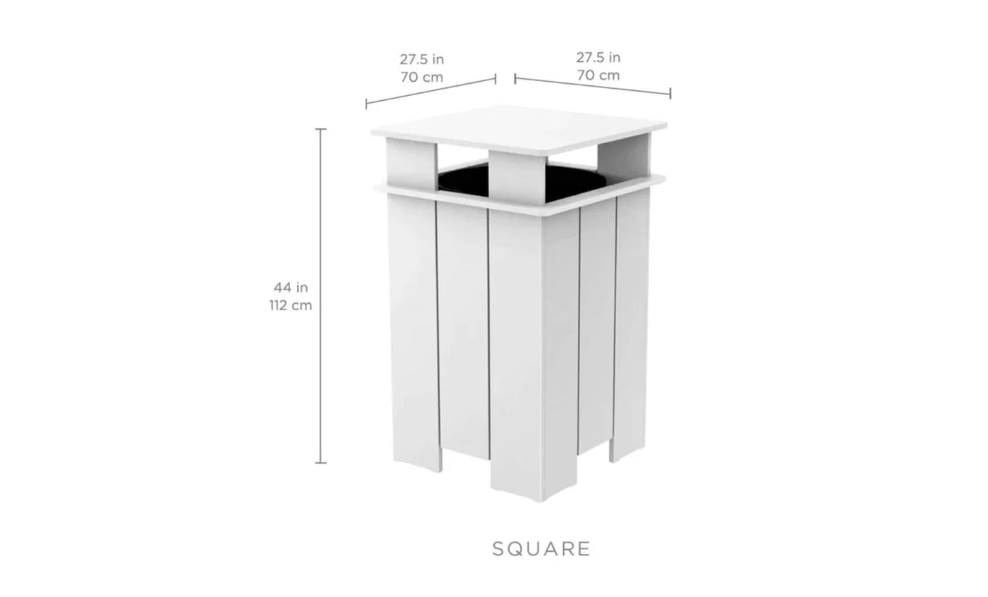 Ledge Lounger Mainstay Square Trash Bin (Available in 8 Resin Colors) - LL-MS-ITB-SQ-CD
