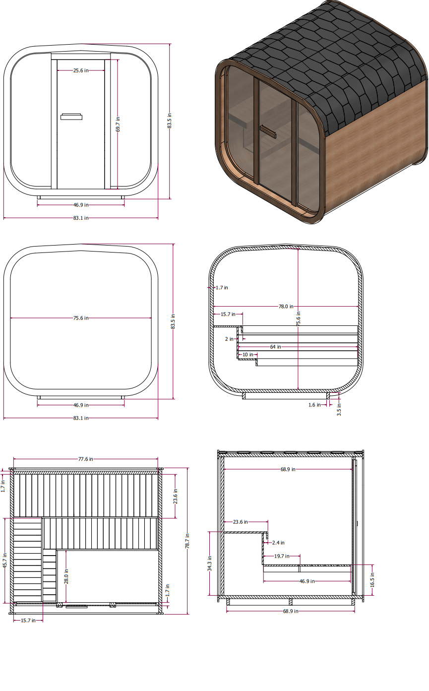 Mande Spa USA MW20 Thermowood® Outdoor Sauna