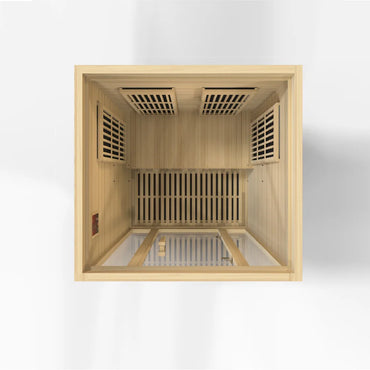 Golden Designs Saunas Maxxus Seattle 2-Person Low EMF (Between 5-10 MG) FAR Infrared Sauna (Canadian Hemlock)-MX-J206-01