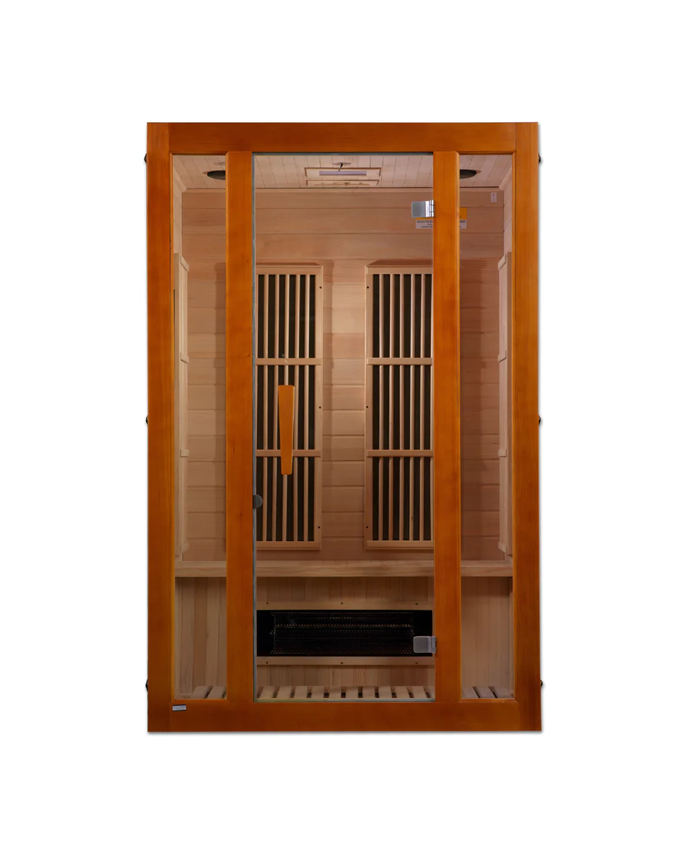 Maxxus J-Series 2-Person Low EMF FAR Infrared Sauna – Bluetooth & Chromotherapy – Hemlock