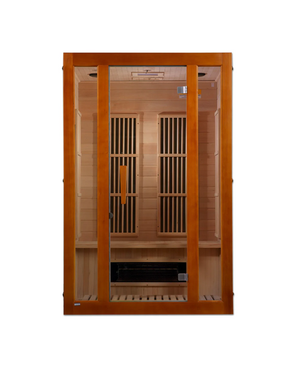 Maxxus J-Series 2-Person Low EMF FAR Infrared Sauna – Bluetooth & Chromotherapy – Hemlock
