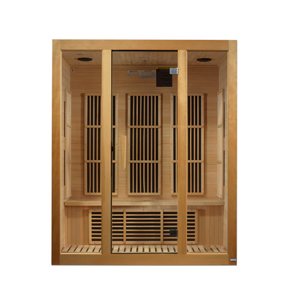 Maxxus Bellevue 3-Person Near Zero EMF FAR Infrared Sauna – Hemlock