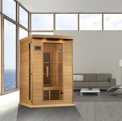 Maxxus K-Series 2-Person Near Zero EMF FAR Infrared Sauna – Hemlock